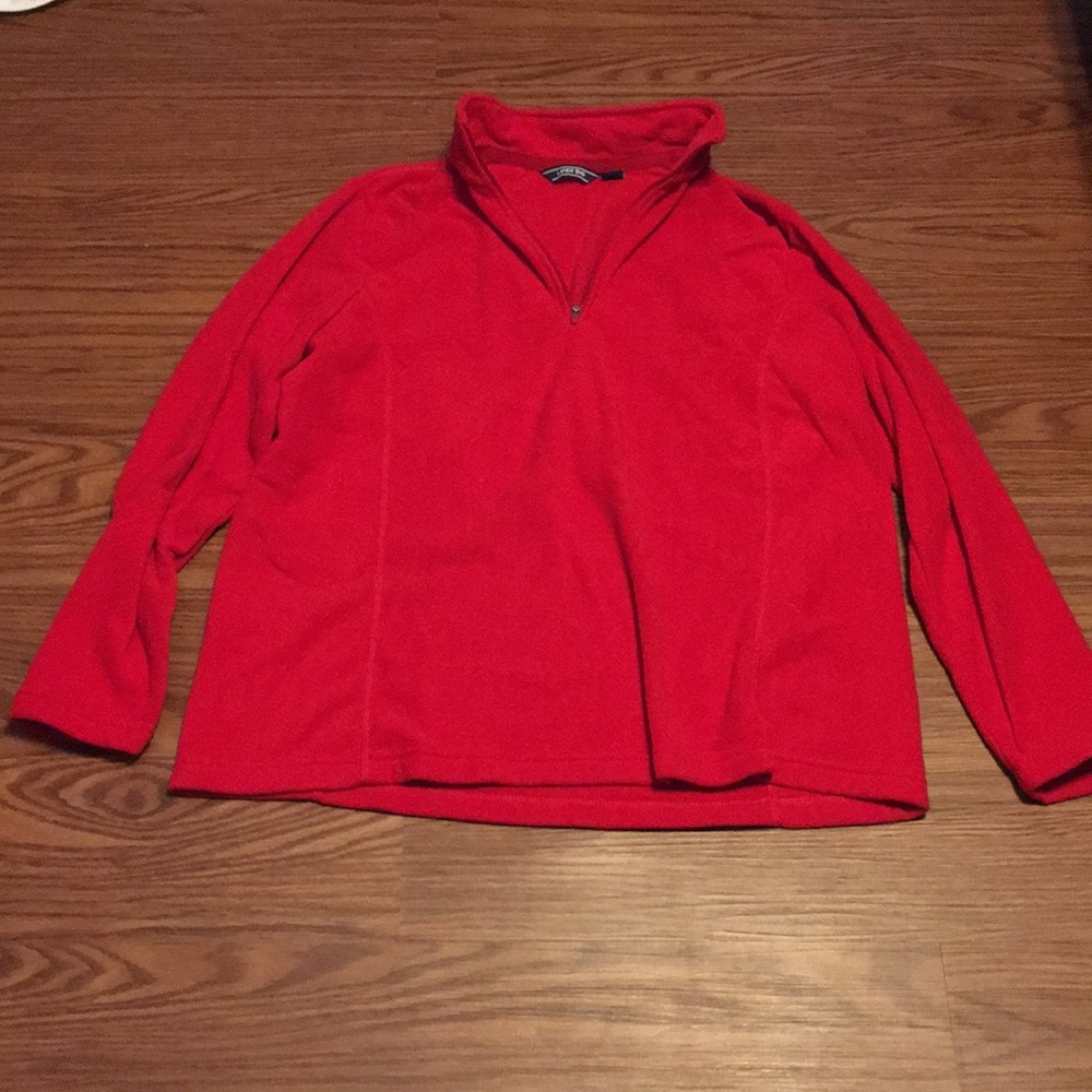 Red Land’s End fleece pullover EUC - size. XL.